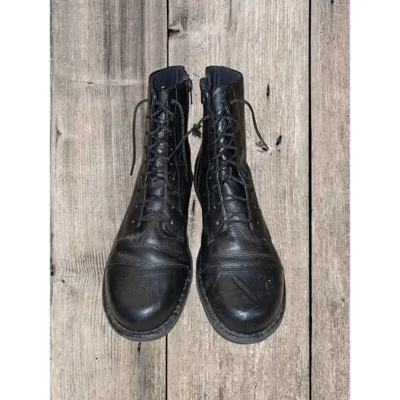 Clarks Black Lace Up Boots - Picture 2 of 9